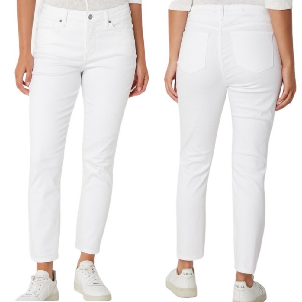 NYDJ White Mid Rise Slim Straight Ankle Jeans 12 Petite